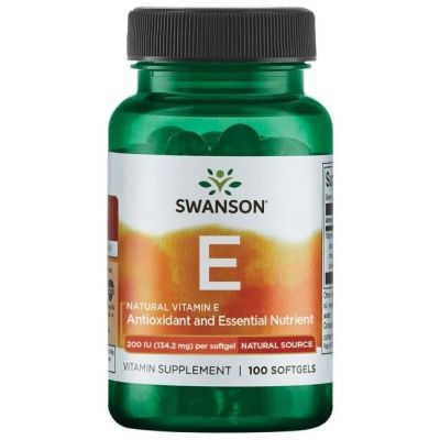 Witamina E Naturalna 200IU 100kaps Swanson  - 087614011363.jpg
