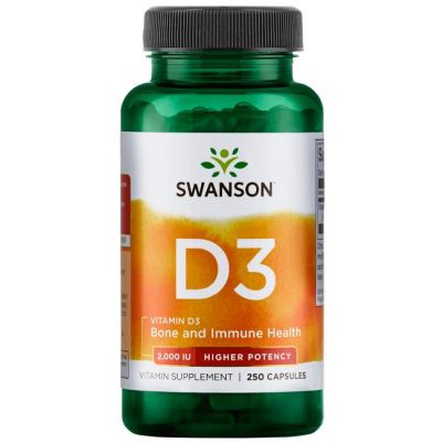 Witamina D-3 2000IU 250kaps Swanson  - 087614112107.jpg