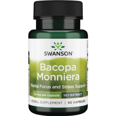 Bacopa Monniera 10:1 Extract 50mg 90kaps Swanson  - 087614116907.jpg