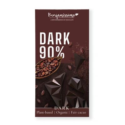 Czekolada Gorzka 90% Bezglutenowa BIO 60g Benjamissimo - 3800236132332.jpg