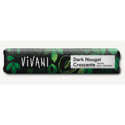Baton z Gorzkiej Czekolady Nugatowej z Krokantem z Orzechów Laskowych BIO 35g Vivani - 4044889002553.jpg