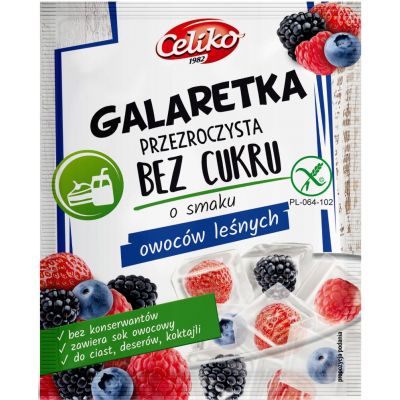 Galaretka Przezroczysta bez Cukru o Smaku Owoców Leśnych Bezglutenowa 14g Celiko - 5900038002395.jpg