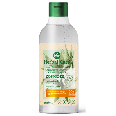 Herbal Care Rozświetlający Płyn Micelarny Konopie z Witaminą C 400ml Farmona - 5900117974407.jpg