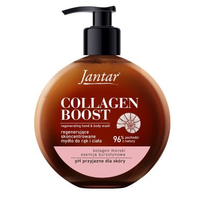 Jantar Collagen Boost Regenerujące mydło do rąk i ciała Esencja bursztynowa + kolagen morski 400ml Farmona  - 5900117985601.jpg