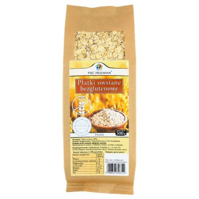 Płatki owsiane bezglutenowe zwykłe 500g Pięć Przemian - 5900652816712.jpg