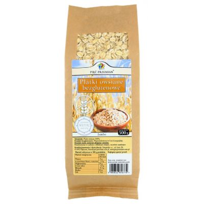 Płatki owsiane bezglutenowe jumbo 500g Pięć Przemian - 5900652816774.jpg