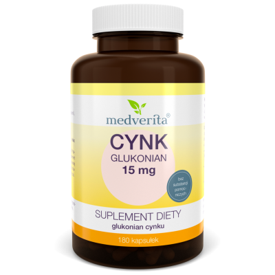 Cynk glukonian 15 mg 180 kapsułek Medverita - 5900718340229.jpg