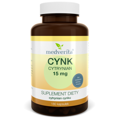 Cynk cytrynian 15 mg 180 kapsułek Medverita - 5900718340236.jpg
