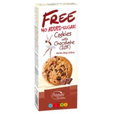 Ciasteczka z 20 % czekolady bez dodatku cukru 135g Bogutti - 5902431561615.jpg