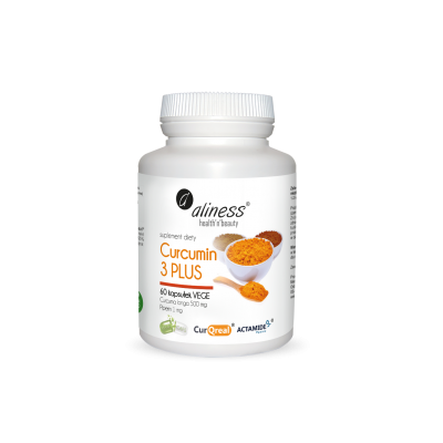 Curcumin 3 PLUS Curcuma longa 500 mg Piperin 1 mg 60 kapsułek Aliness  - 5902596935924.jpg