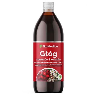 Głóg sok 100% 1000ml EkaMedica  - 5902709525257.jpg