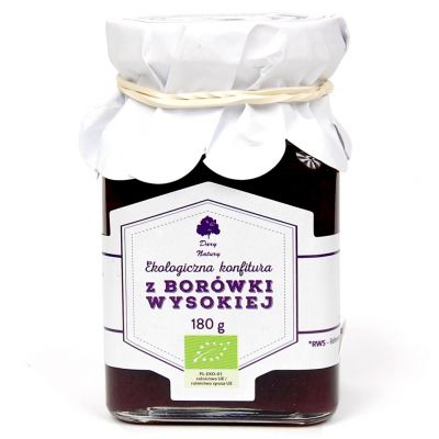 Konfitura z borówki amerykańskiej (wysokiej) EKO 180g Dary Natury - 5902741009043.jpg