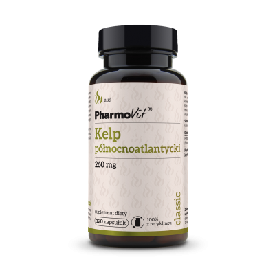 Kelp Pólnocnoatlantycki 260mg PURE 100% 120 kapsułek Pharmovit - 5902811237413.jpg