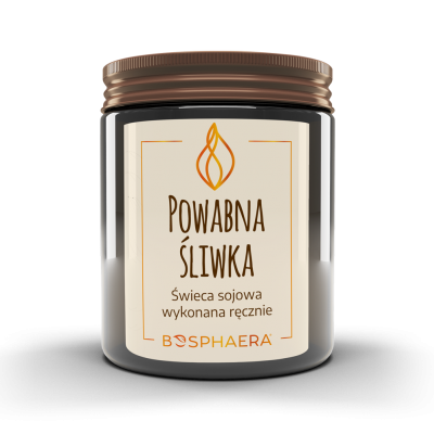 Świeca sojowa Powabna Śliwka 190g Bosphaera - 5903175901958.jpg