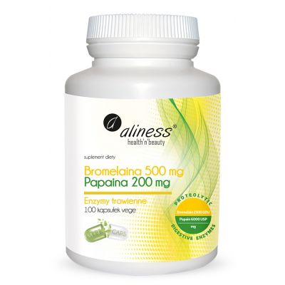 Bromelaina 500mg Papaina 200mg 100vcaps Aliness - 5903242580031.jpg