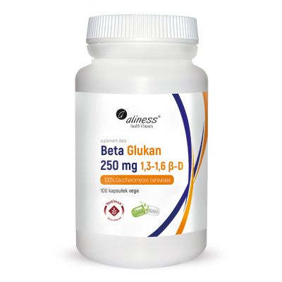 Beta Glukan 1,3-1,6 ß-D  250 mg 100 kapsułek Aliness  - 5903242580666.jpg