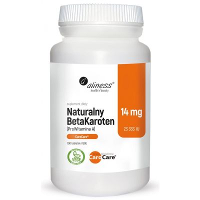 Naturalny BetaKaroten 14mg x 100 tab. vege Aliness  - 5903242581588.jpg