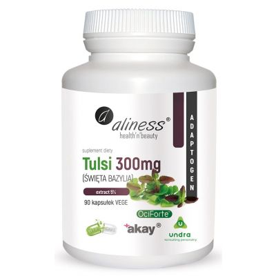 Tulsi (Święta Bazylia) extract 5% 300mg x 90vege caps Aliness - 5903242581847.jpg