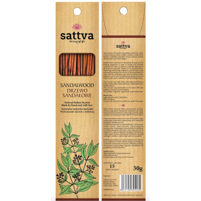 Kadzidło Drzewo Sandłowe 30g 15szt Sattva - 5903794180260.jpg