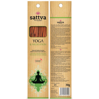 Kadzidło Yoga & Meditation 30g 15szt Sattva - 5903794180291.jpg