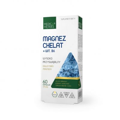 Magnez Chelat Witamina B6 60 kapsułek Medica Herbs - 5903968202194.jpg