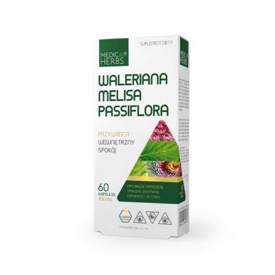 Waleriana Melisa Passiflora 60 kaps. Medica Herbs - 5903968202408.jpg