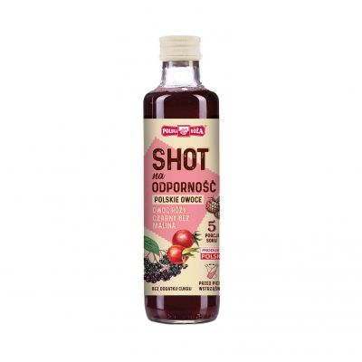 SHOT na odporność polskie owoce (róża, czarny bez, malina) 250ml Polska Róża - 5905072471312.jpg