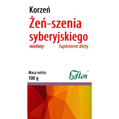 Żeń-szeń syberyjski korzeń mielony 100g Flos  - 5905279799417.jpg