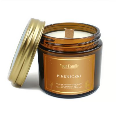 Świeca sojowa zapachowa z drewnianym knotem Pierniczki 120g Your Candle - 5906293639796.jpg