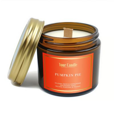 Świeca sojowa zapachowa z drewnianym knotem Pumpkin Pie 120g - 5906293639826.jpg