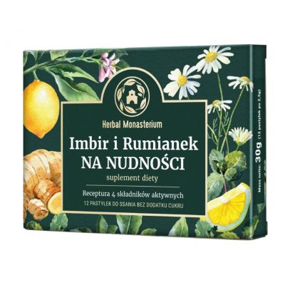 Imbir i Rumianek na nudności 12 pastylek Herbal Monasterium - 5906874431382.jpg