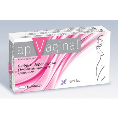 Apivaginal Globulki z Kwasem Hialuronowym i Propolisem 5szt Farmina - 5907529110393.jpg