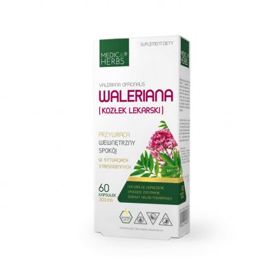 Waleriana (Kozłek Lekarski) 60 kaps. Medica Herbs - 5907622656866.jpg