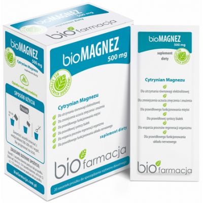 Bio Magnez Cytrynian magnezu 500mg 20 saszetek Biofarmacja - 5907710947029.jpg