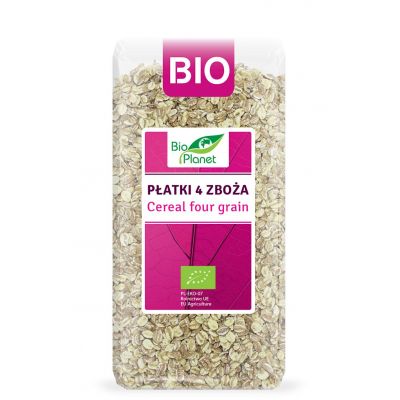 Płatki 4 Zboża (Orkisz, Owies, Jęczmień, Żyto) BIO 300g Bio Planet - 5907814668011.jpg