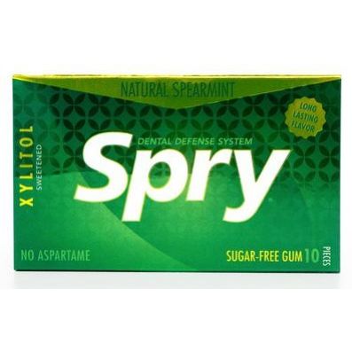 Guma do Żucia z Ksylitolem o Smaku Mięty Kędzierzawej Bezglutenowa 10 aztuk (12g) Spry - 700596000612.jpg