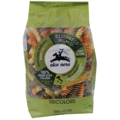 Makaron (Semolinowy Trójkolorowy) Fusilli BIO 500g Alce Nero - 8009004210042.jpg