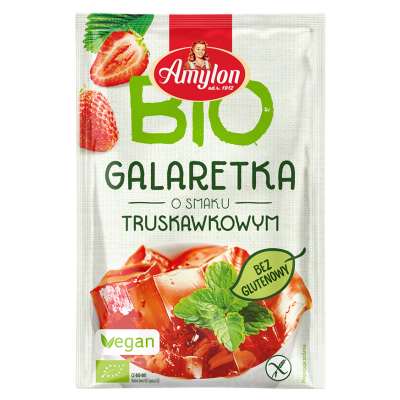 Galaretka z Agarem o Smaku Truskawkowym Bezglutenowa BIO 40g Amylon - 8594006661799.jpg