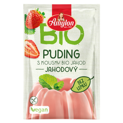 Budyń Truskawkowy Bezglutenowy BIO 40g Amylon - 8594006666985.jpg