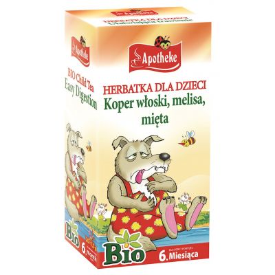 Herbatka dla dzieci ułatwiająca trawienie BIO 20x1,5g Apotheke  - 8595178200748.jpg
