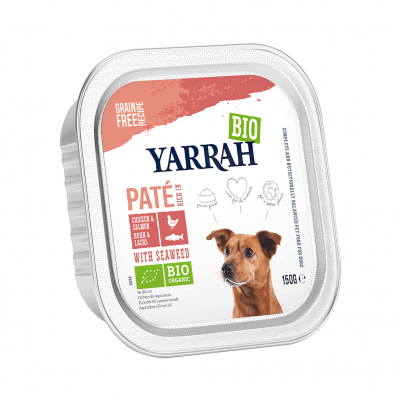 Dla Psa Pasztet z Kurczaka i Łososia z Algami Morskimi BIO 150g Yarrah - 8714265002199.jpg