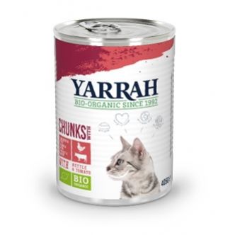 Dla Kota Dorosłego Kawałki Kurczaka i Wołowiny z Pomidorem i Pokrzywą BIO 405g Yarrah - 8714265071225.jpg