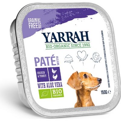 Dla Psa Pasztet z Kurczaka, Wołowiny i Indyka z Aloesem BIO 150g Yarrah - 8714265973123.jpg